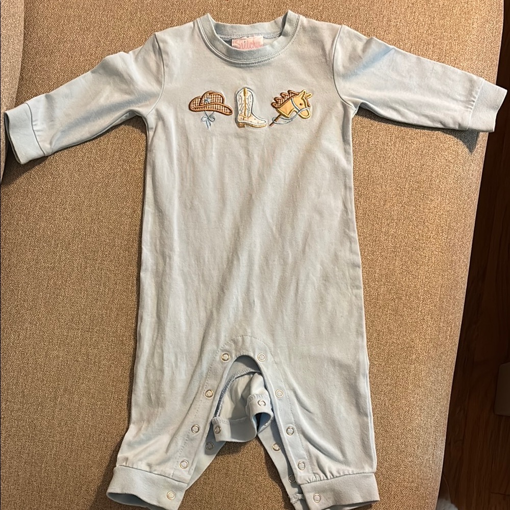 Charming Light Blue Kids Footie by Stitchy Fish